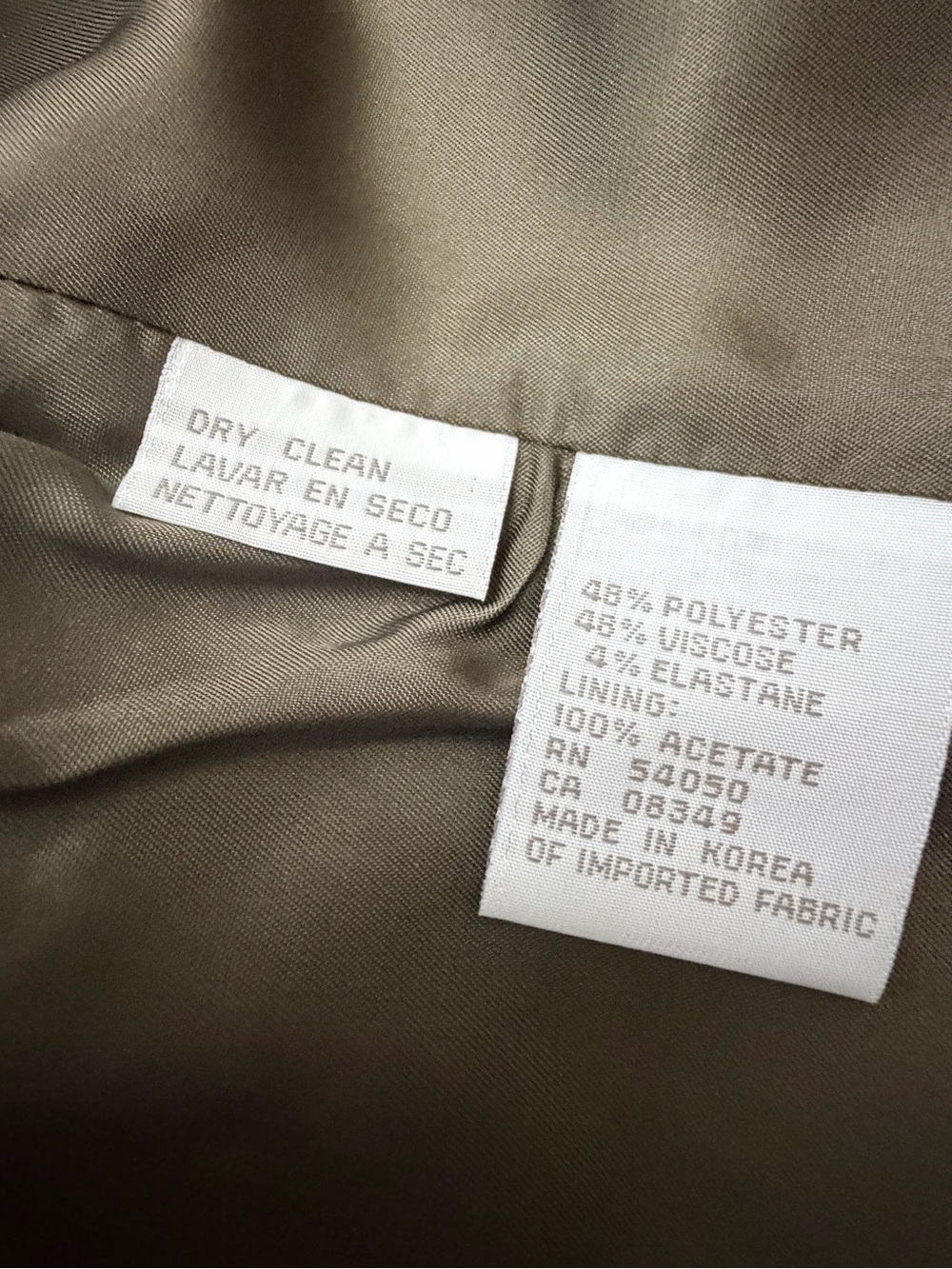 Jones New York Olive Suit Blazer with Notched Lapel - Picture 9 of 9